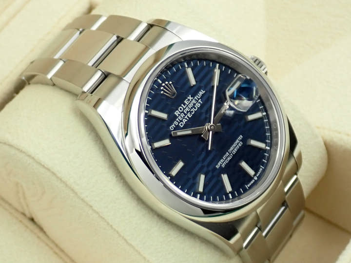 ロレックス デイトジャスト36 Ref.126200 ステンレススチール ブルー フルーテッドモチーフ文字盤 オイスターブレスレット 未使用 8543UJYJ