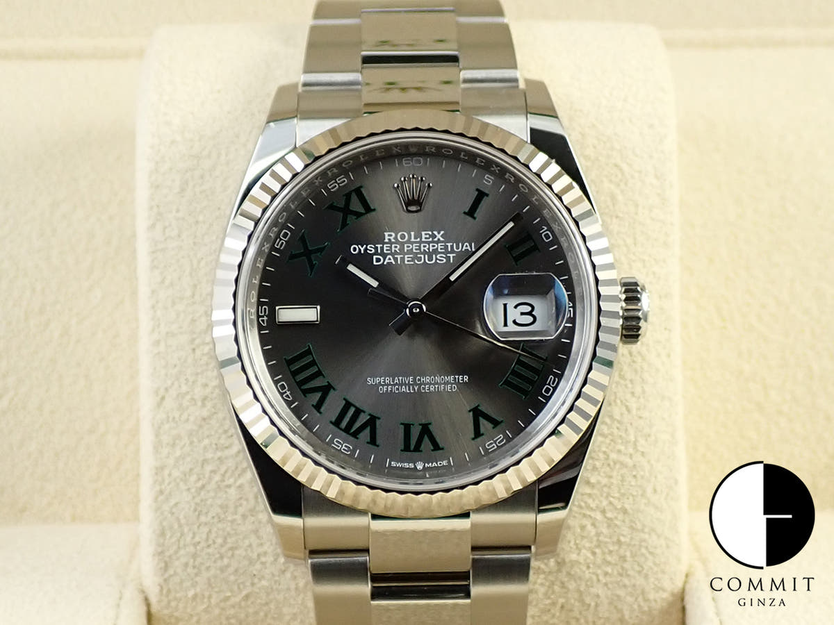 ロレックス デイトジャスト36 Ref.126234 ステンレススチール/ホワイトゴールド スレート文字盤 オイスターブレスレット