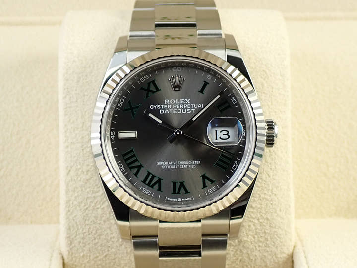 ロレックス デイトジャスト36 Ref.126234 ステンレススチール/ホワイトゴールド スレート文字盤 オイスターブレスレット