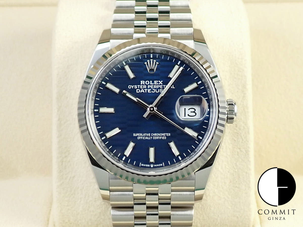 ロレックス デイトジャスト36 Ref.126234 ステンレススチール/ホワイトゴールド ブルー文字盤 ジュビリーブレスレット 美品 28Y6Z31A