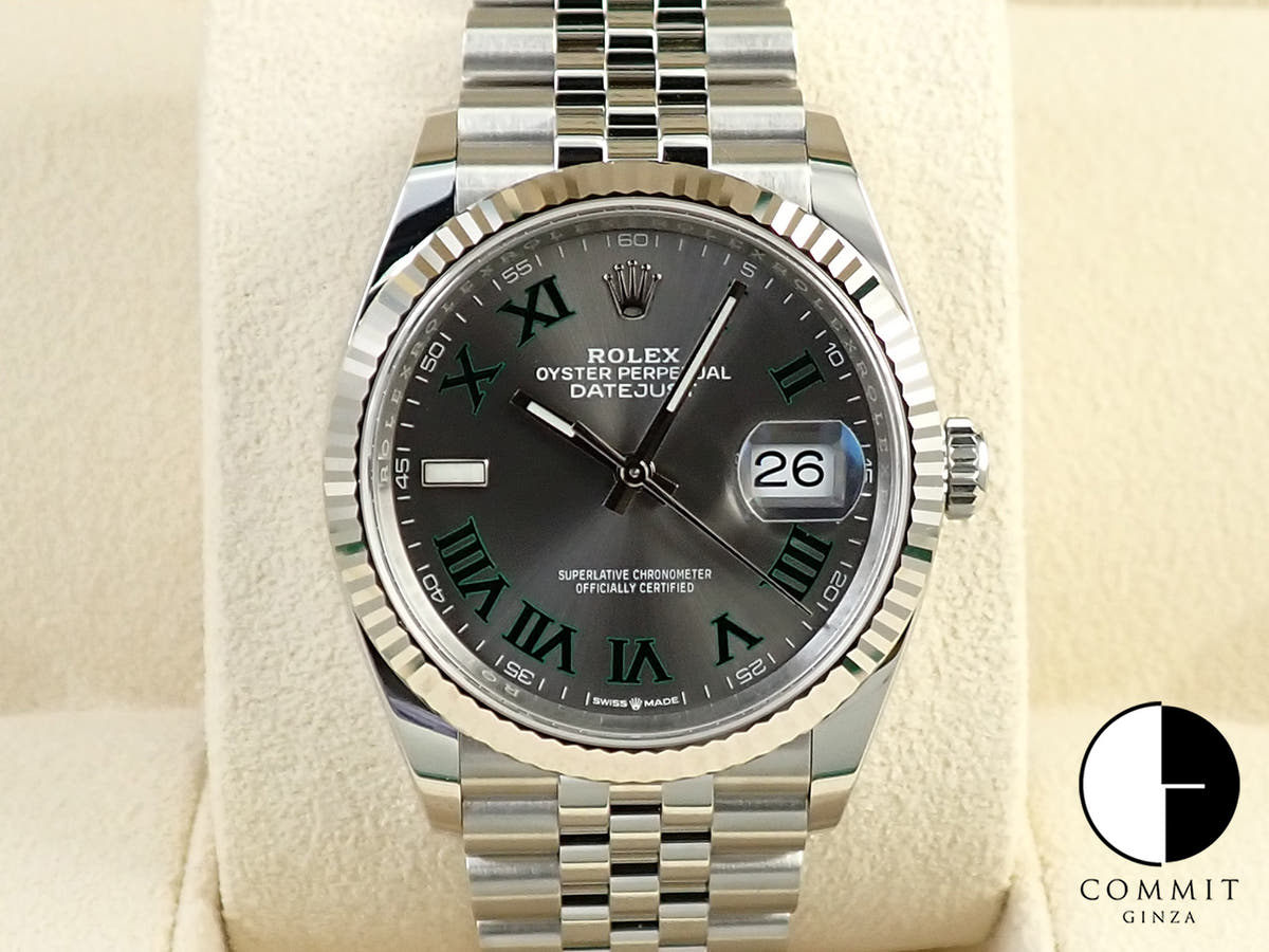 ロレックス デイトジャスト36 Ref.126234 ステンレススチール/ホワイトゴールド スレートローマン文字盤 ジュビリーブレスレット 未使用 3CCSVHVW