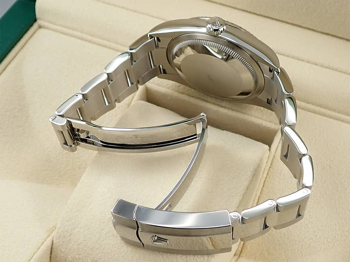 ロレックス デイトジャスト36 Ref.126234G ステンレススチール/ホワイトゴールド ブライトブルー フルーテッドモチーフx10Pダイヤ文字盤 オイスターブレスレット 未使用 377T6X7K