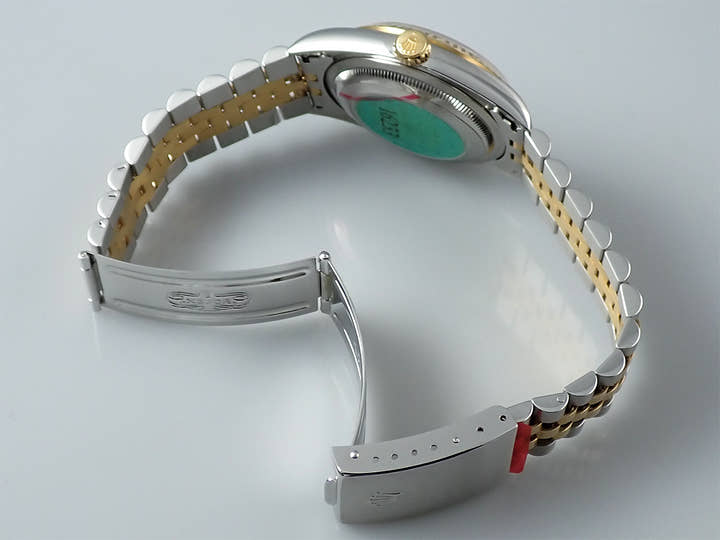 ロレックス デイトジャスト36 Ref.16233 ステンレススチール/イエローゴールド ブルーグラデーションx10Pダイヤ文字盤 ジュビリーブレスレット