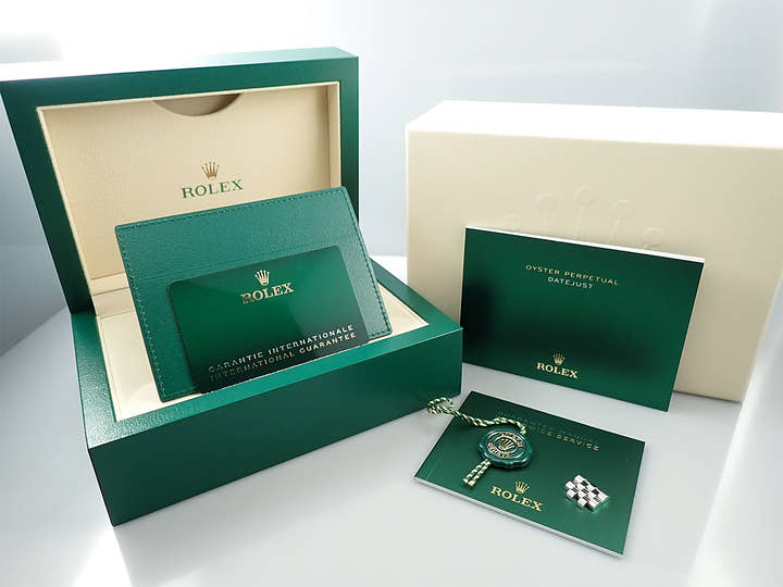 ロレックス デイトジャスト36 Ref.126234 ステンレススチール/ホワイトゴールド グリーンパーム文字盤 ジュビリーブレスレット 未使用 MU53L842