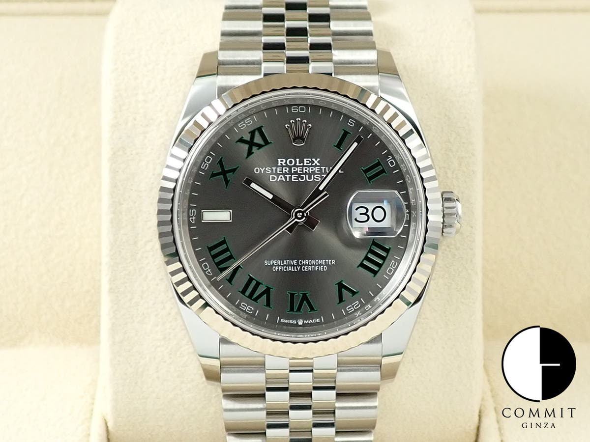ロレックス デイトジャスト36 Ref.126234 ステンレススチール/ホワイトゴールド スレートローマン文字盤 ジュビリーブレスレット 未使用 837VMTTZ
