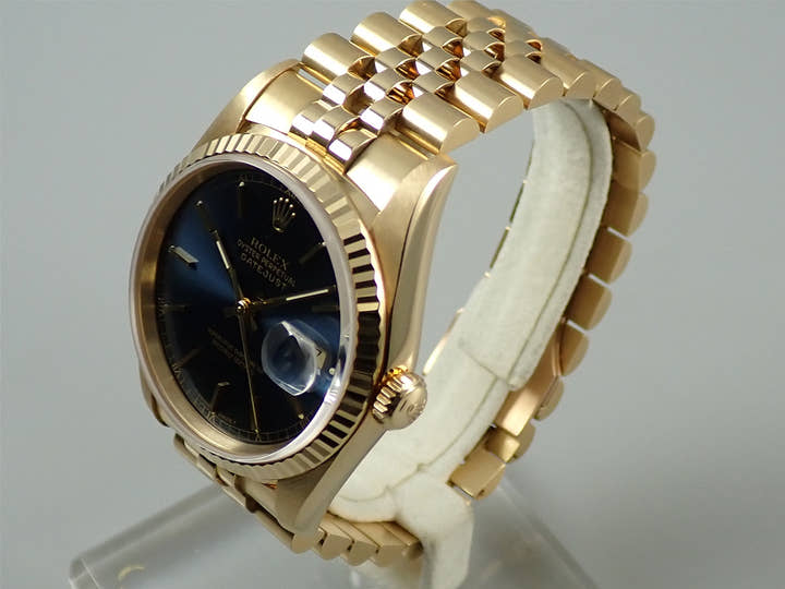 ロレックス デイトジャスト36 Ref.16238 イエローゴールド ブルー文字盤 ジュビリーブレスレット