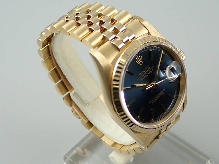 ロレックス デイトジャスト36 Ref.16238 イエローゴールド ブルー文字盤 ジュビリーブレスレット
