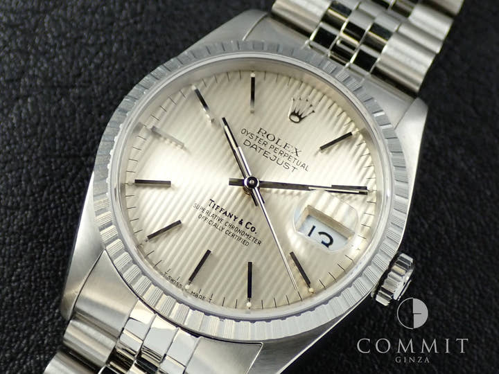 Rolex Datejust Ref. 16220 Stainless Steel Silver Tapestry Dial Jubilee Bracelet