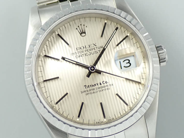 Rolex Datejust Ref. 16220 Stainless Steel Silver Tapestry Dial Jubilee Bracelet