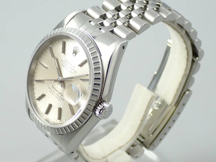 Rolex Datejust Ref. 16220 Stainless Steel Silver Tapestry Dial Jubilee Bracelet