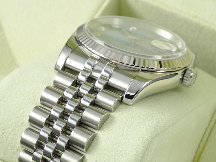 ロレックス デイトジャスト36 Ref.116234G ステンレススチール/ホワイトゴールド ソーダライトx10Pダイヤ文字盤 ジュビリーブレスレット