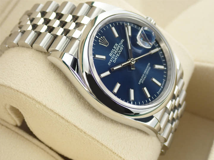 Rolex Datejust 36 Ref. 126200 Stainless Steel Bright Blue Dial Jubilee Bracelet