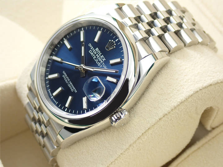 Rolex Datejust 36 Ref. 126200 Stainless Steel Bright Blue Dial Jubilee Bracelet
