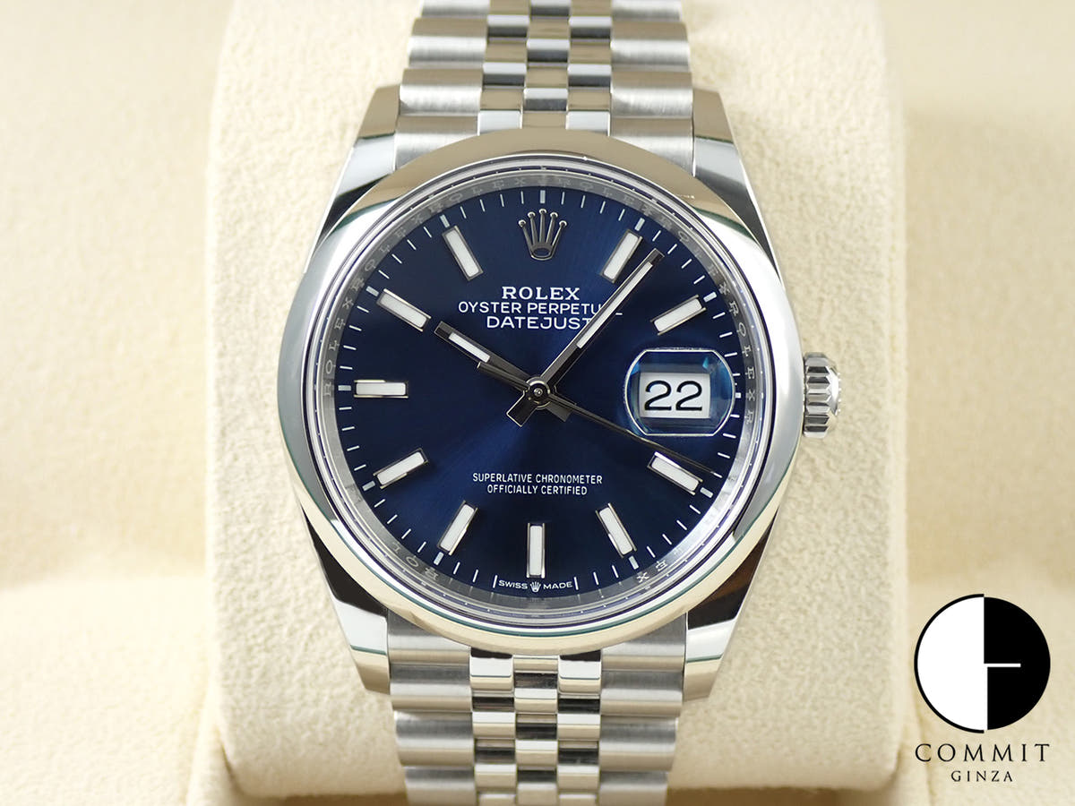 Rolex Datejust 36 Ref. 126200 Stainless Steel Bright Blue Dial Jubilee Bracelet