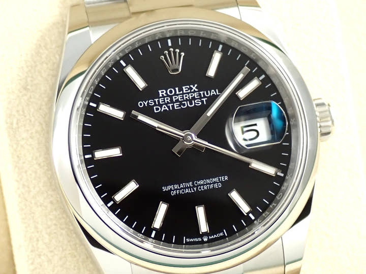 ロレックス デイトジャスト36 Ref.126200 ステンレススチール ブラック文字盤 オイスターブレスレット 未使用 38AZKMWJ