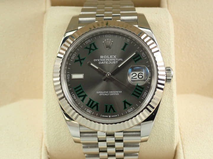 ロレックス デイトジャスト41 Ref.126334 ステンレススチール/ホワイトゴールド スレートローマン文字盤 ジュビリーブレスレット 中古 54711593