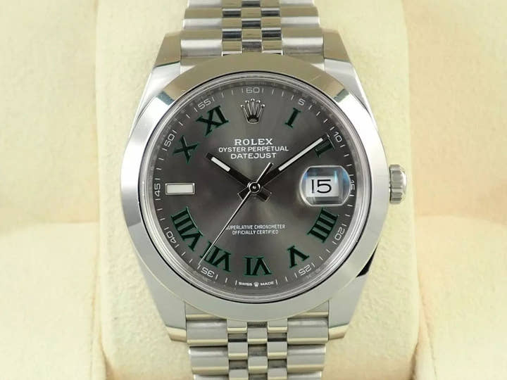 ロレックス デイトジャスト41 Ref.126300 ステンレススチール スレートローマン文字盤 ジュビリーブレスレット 中古 58YFC115