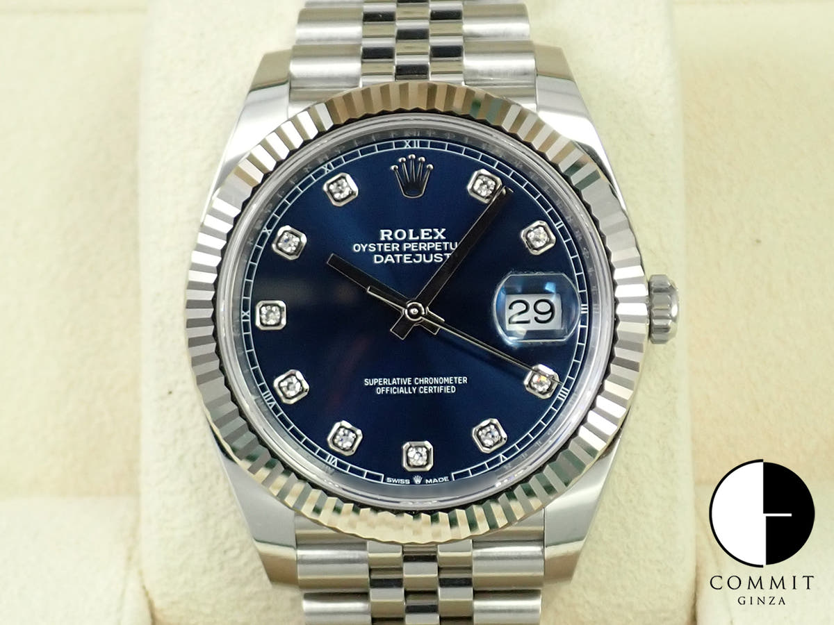 ロレックス デイトジャスト41 Ref.126334G ステンレススチール/ホワイトゴールド ブライトブルー文字盤 ジュビリーブレスレット 未使用 Z34035UP