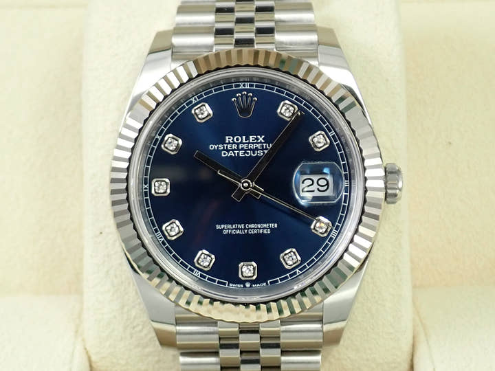 ロレックス デイトジャスト41 Ref.126334G ステンレススチール/ホワイトゴールド ブライトブルー文字盤 ジュビリーブレスレット 未使用 Z34035UP