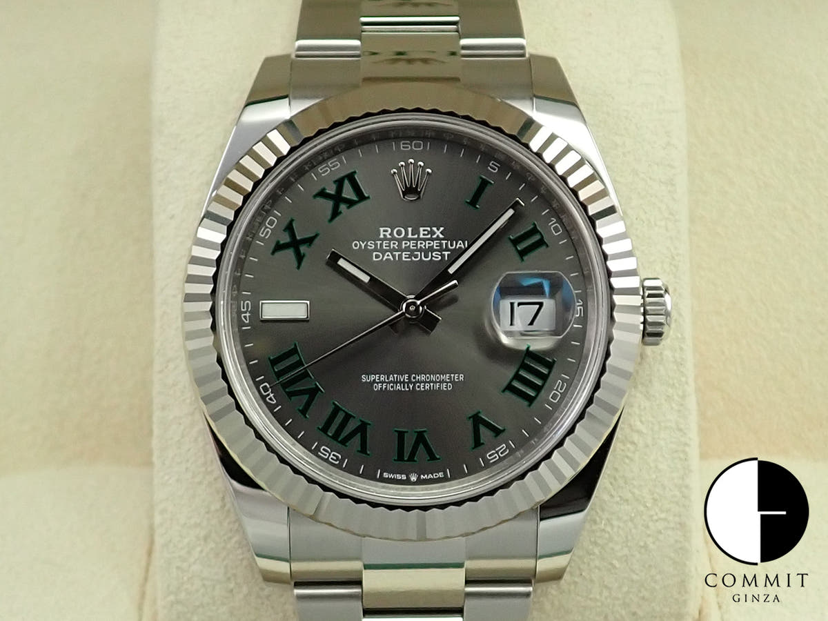 ロレックス デイトジャスト41 Ref.126334 ステンレススチール/ホワイトゴールド スレートローマン文字盤 オイスターブレスレット