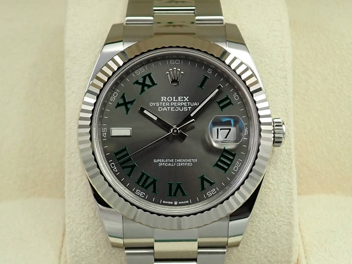 ロレックス デイトジャスト41 Ref.126334 ステンレススチール/ホワイトゴールド スレートローマン文字盤 オイスターブレスレット