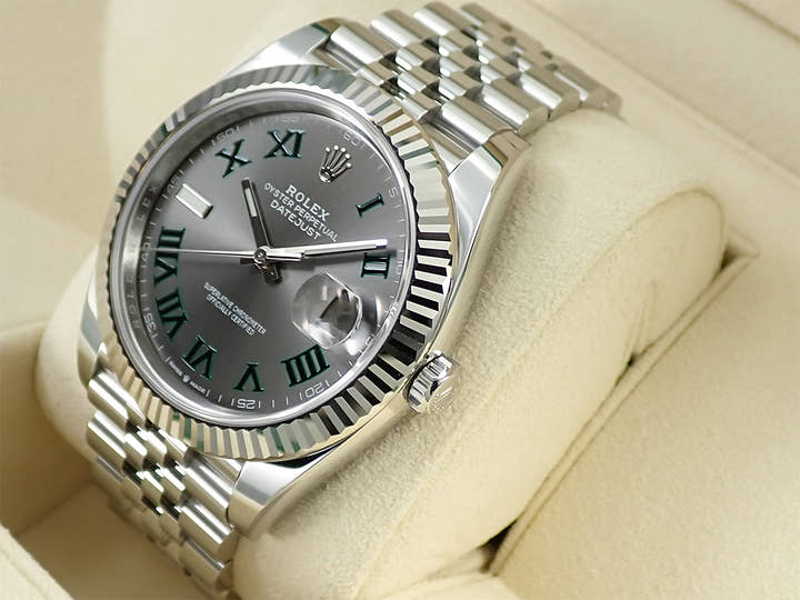 ロレックス デイトジャスト41 Ref.126334 ステンレススチール/ホワイトゴールド スレートローマン文字盤 ジュビリーブレスレット 未使用 2WR12W25