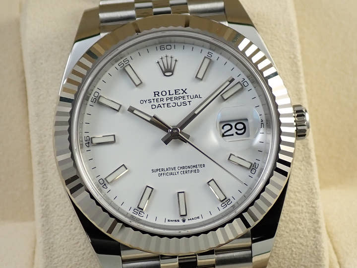 ロレックス デイトジャスト41 Ref.126334 ステンレススチール/ホワイトゴールド ホワイト文字盤 ジュビリーブレスレット 未使用 MMP2H1LR