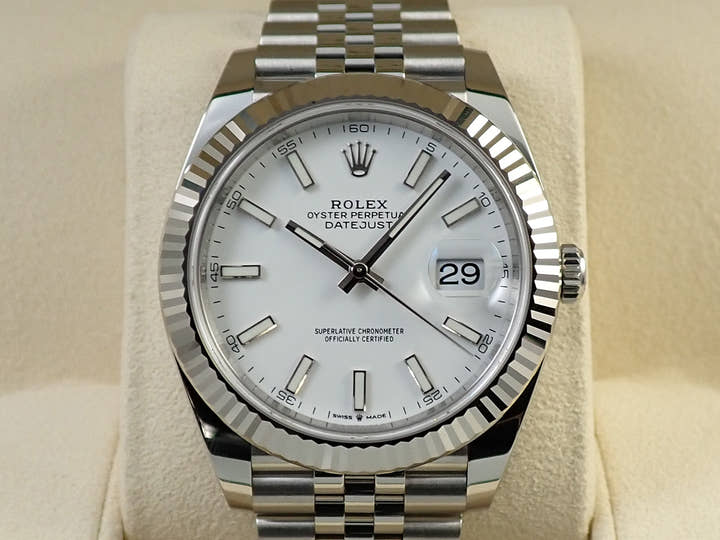 ロレックス デイトジャスト41 Ref.126334 ステンレススチール/ホワイトゴールド ホワイト文字盤 ジュビリーブレスレット 未使用 MMP2H1LR