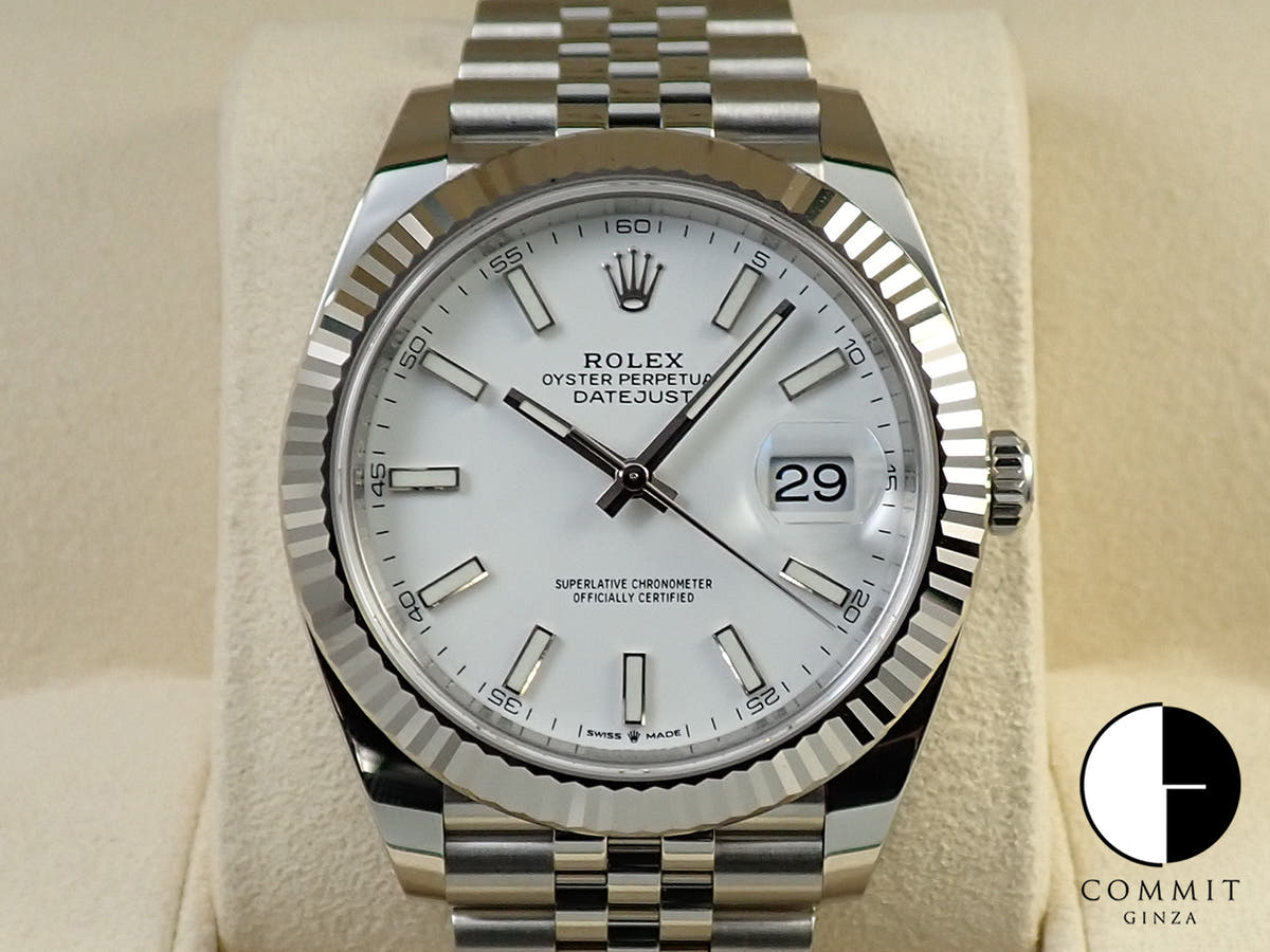 ロレックス デイトジャスト41 Ref.126334 ステンレススチール/ホワイトゴールド ホワイト文字盤 ジュビリーブレスレット 未使用 MMP2H1LR