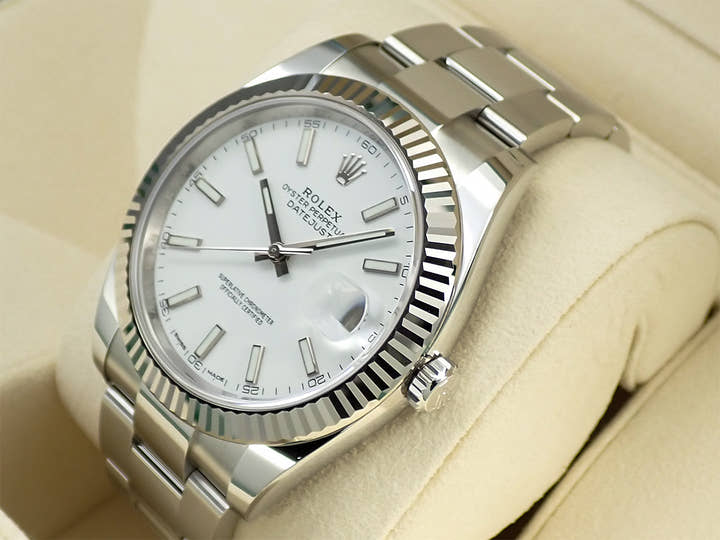 ロレックス デイトジャスト41 Ref.126334 ステンレススチール/ホワイトゴールド ホワイトローマン文字盤 オイスターブレスレット