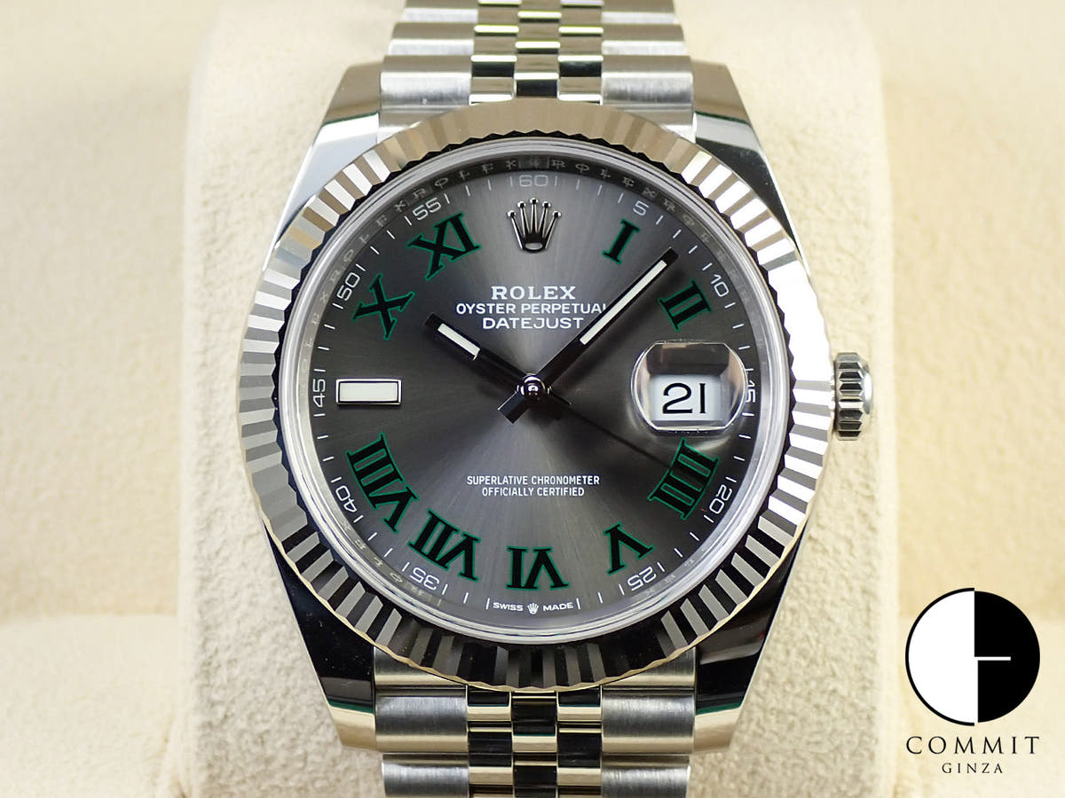 ロレックス デイトジャスト41 Ref.126334 ステンレススチール/ホワイトゴールド スレートローマン文字盤 ジュビリーブレスレット 未使用 72F0P5V4