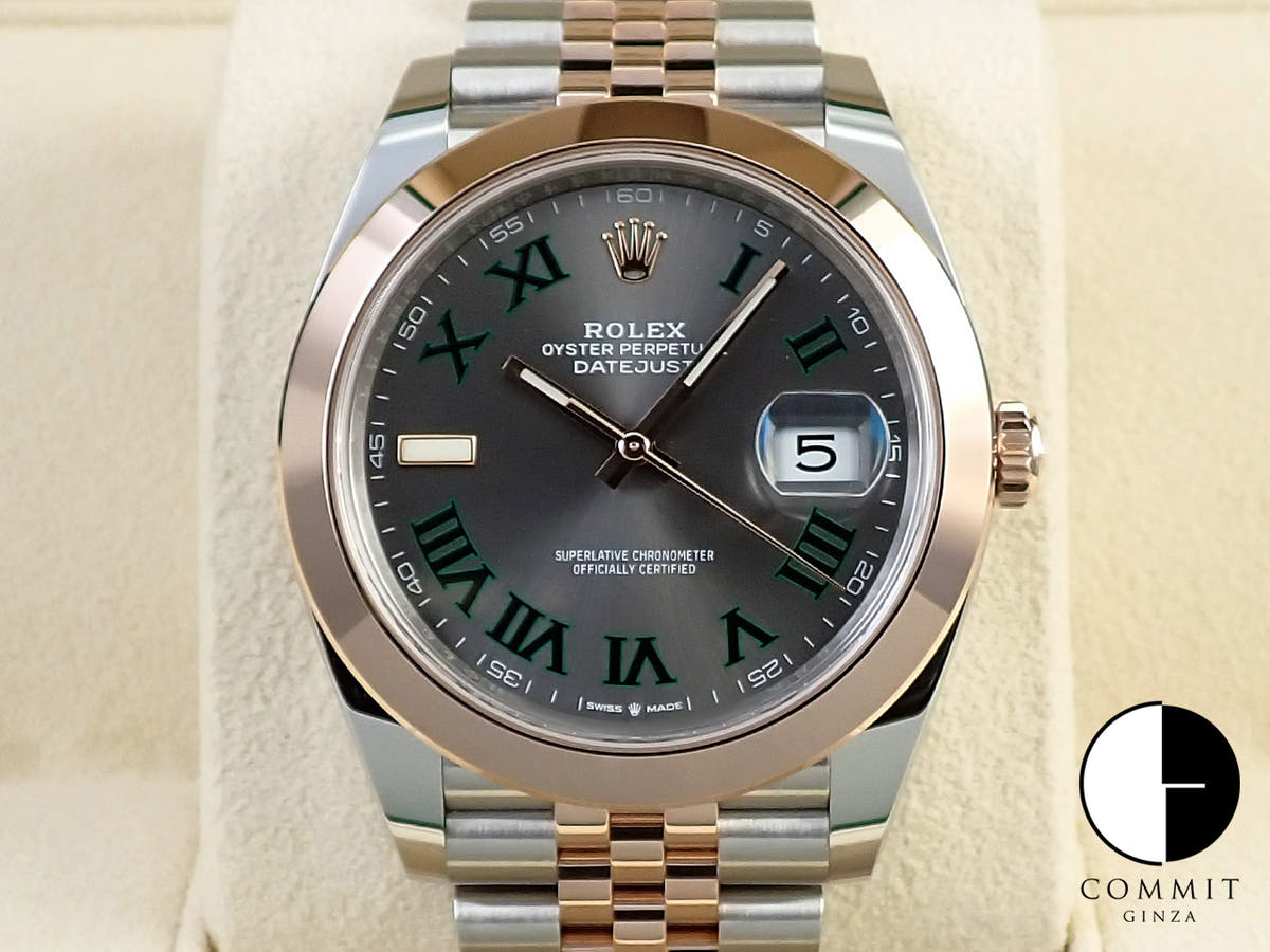 ロレックス デイトジャスト41 Ref.126301 ステンレススチール/エバーローズゴールド スレートローマン文字盤 ジュビリーブレスレット 未使用 2PS5HKY9