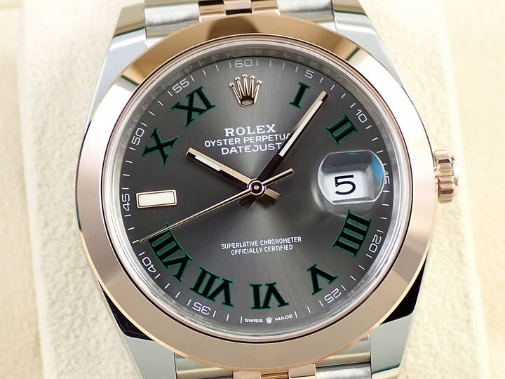 ロレックス デイトジャスト41 Ref.126301 ステンレススチール/エバーローズゴールド スレートローマン文字盤 ジュビリーブレスレット 未使用 2PS5HKY9