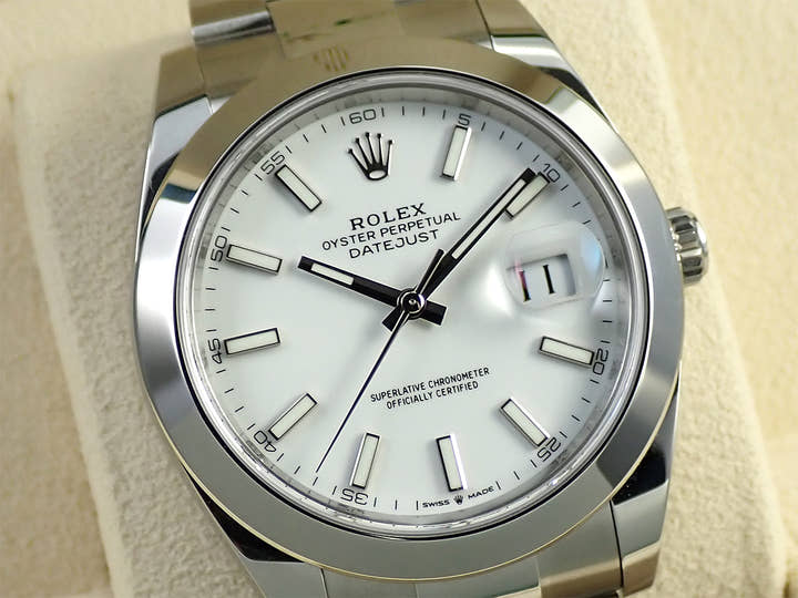 ロレックス デイトジャスト41 Ref.126300 ステンレススチール ホワイト文字盤 オイスターブレスレット 美品 44M74944