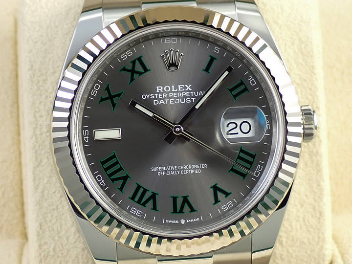 ロレックス デイトジャスト41 Ref.126334 ステンレススチール/ホワイトゴールド スレートローマン文字盤 オイスターブレスレット