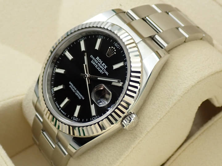 ロレックス デイトジャスト41 Ref.126334 ステンレススチール/ホワイトゴールド ブラック文字盤 オイスターブレスレット