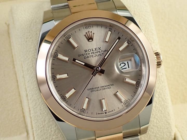 Rolex Datejust 41 Ref. 126301 Stainless Steel/Everose Gold Sandblast Dial Oyster Bracelet