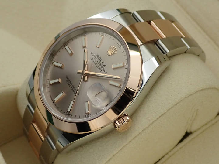 Rolex Datejust 41 Ref. 126301 Stainless Steel/Everose Gold Sandblast Dial Oyster Bracelet