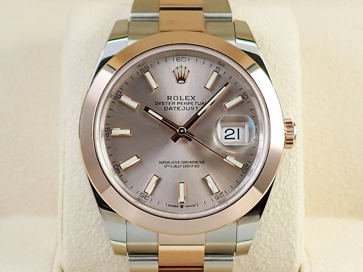 Rolex Datejust 41 Ref. 126301 Stainless Steel/Everose Gold Sandblast Dial Oyster Bracelet