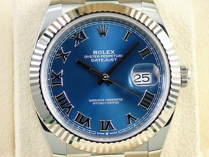 ロレックス デイトジャスト41 Ref.126334 ステンレススチール/ホワイトゴールド アズーロブルー文字盤 オイスターブレスレット