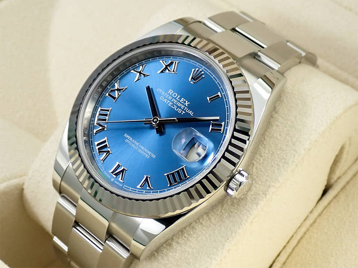 ロレックス デイトジャスト41 Ref.126334 ステンレススチール/ホワイトゴールド アズーロブルー文字盤 オイスターブレスレット
