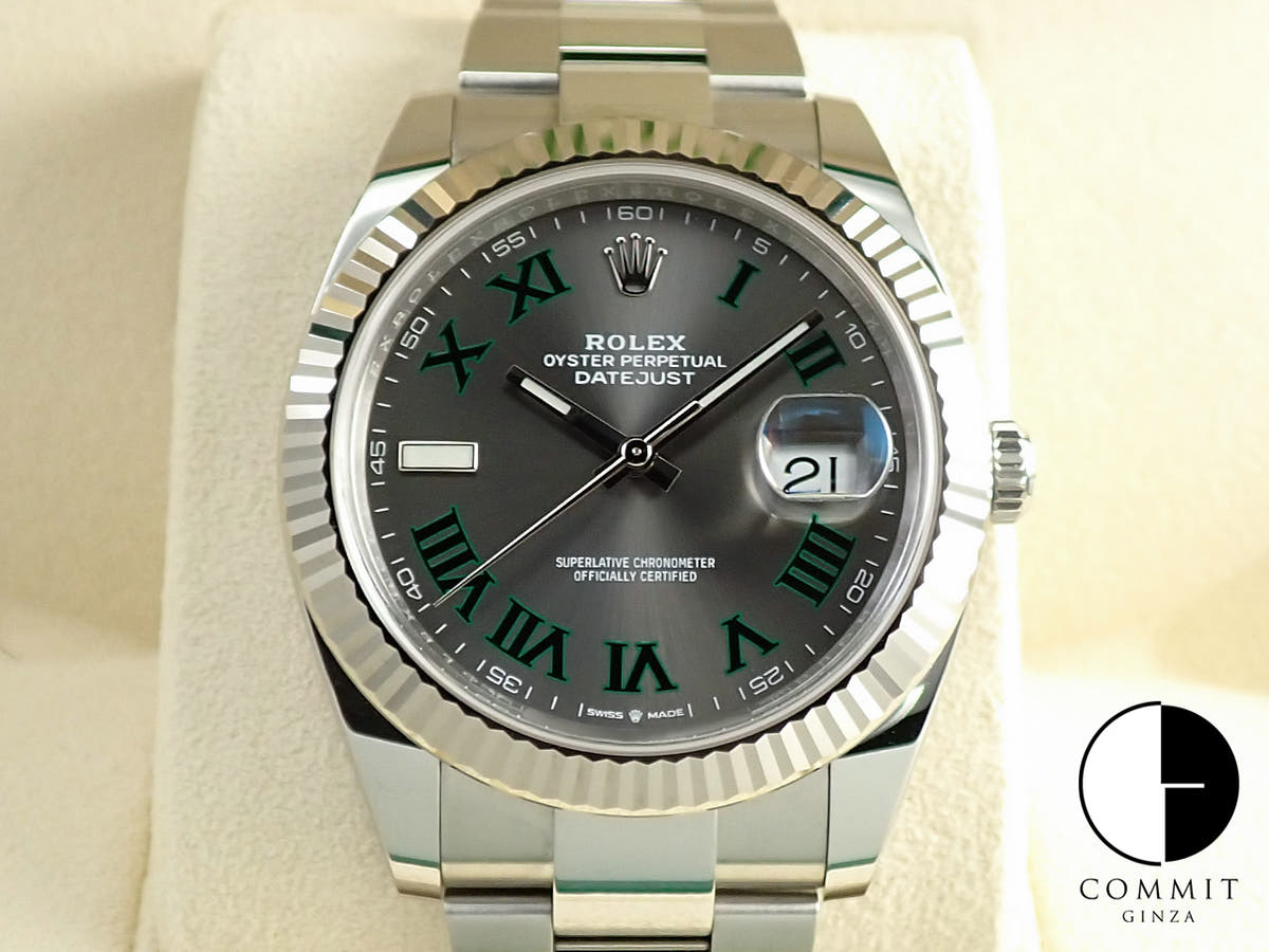 Rolex Datejust 41 Ref. 126334 Stainless Steel/White Gold Slate Roman Dial Oyster Bracelet