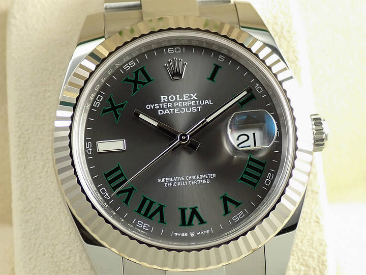 Rolex Datejust 41 Ref. 126334 Stainless Steel/White Gold Slate Roman Dial Oyster Bracelet
