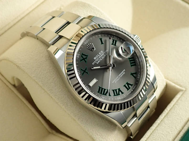 Rolex Datejust 41 Ref. 126334 Stainless Steel/White Gold Slate Roman Dial Oyster Bracelet