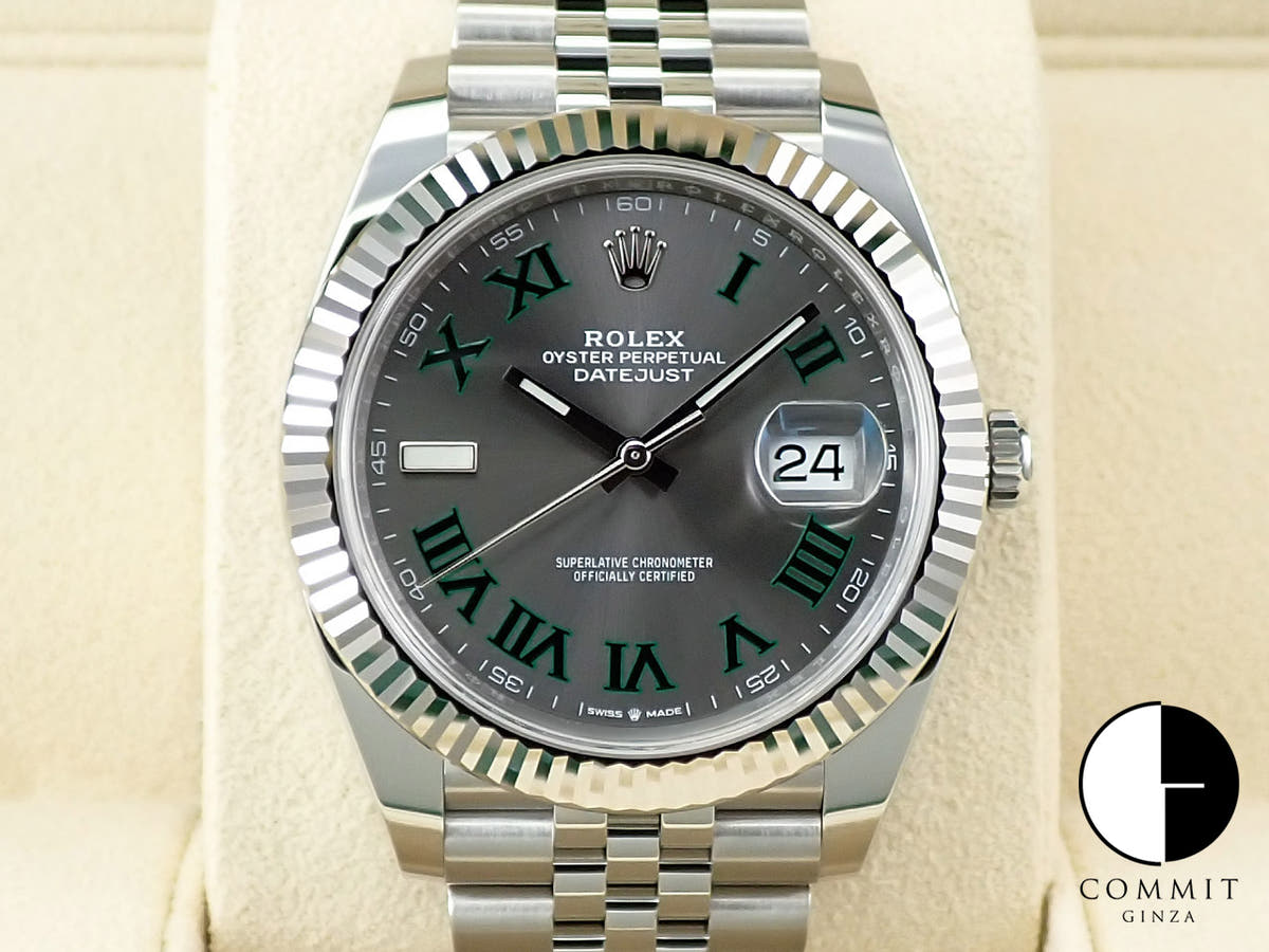 Rolex Datejust 41 Ref. 126334 Stainless Steel/White Gold Slate Roman Dial Oyster Bracelet