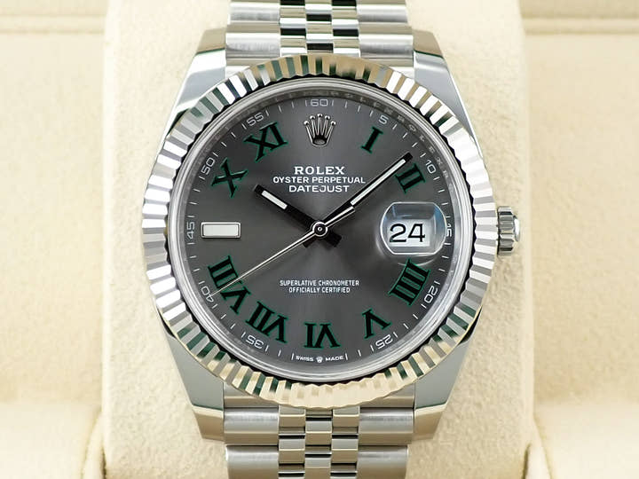 Rolex Datejust 41 Ref. 126334 Stainless Steel/White Gold Slate Roman Dial Oyster Bracelet