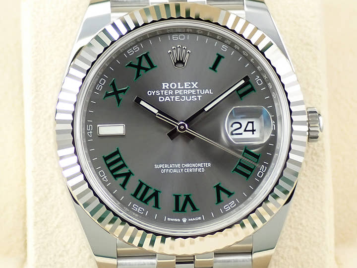 Rolex Datejust 41 Ref. 126334 Stainless Steel/White Gold Slate Roman Dial Oyster Bracelet