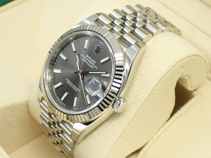 ロレックス デイトジャスト41 Ref.126334 ステンレススチール/ホワイトゴールド スレート文字盤 ジュビリーブレスレット 美品 95094Z1T