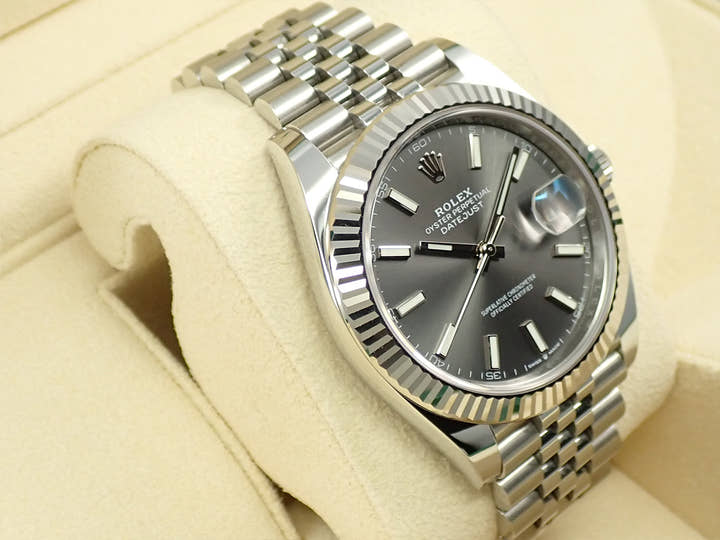 ロレックス デイトジャスト41 Ref.126334 ステンレススチール/ホワイトゴールド スレート文字盤 ジュビリーブレスレット 美品 95094Z1T