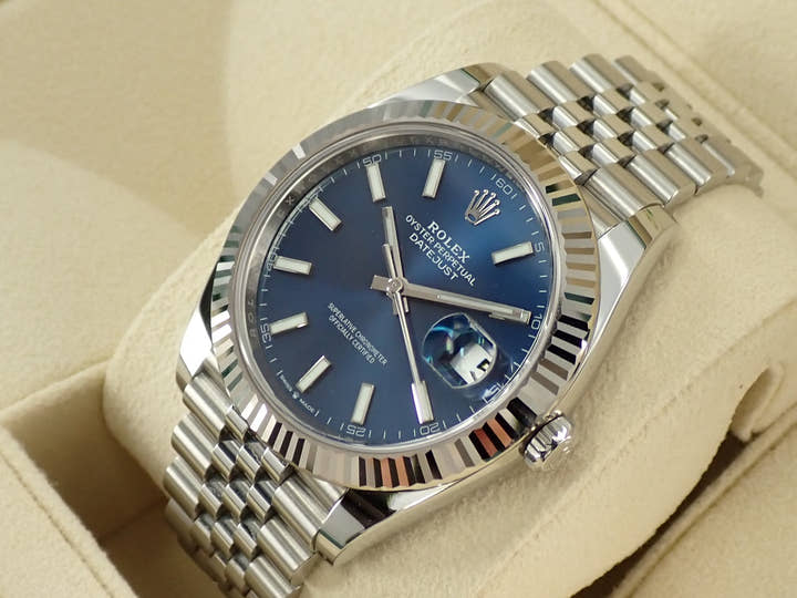 ロレックス デイトジャスト41 Ref.126334 ステンレススチール/ホワイトゴールド ブライトブルー文字盤 ジュビリーブレスレット